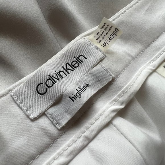 CALVIN KLIEN | White Straight-Leg Dress Pants (Size 14P) - Picture 4 of 12